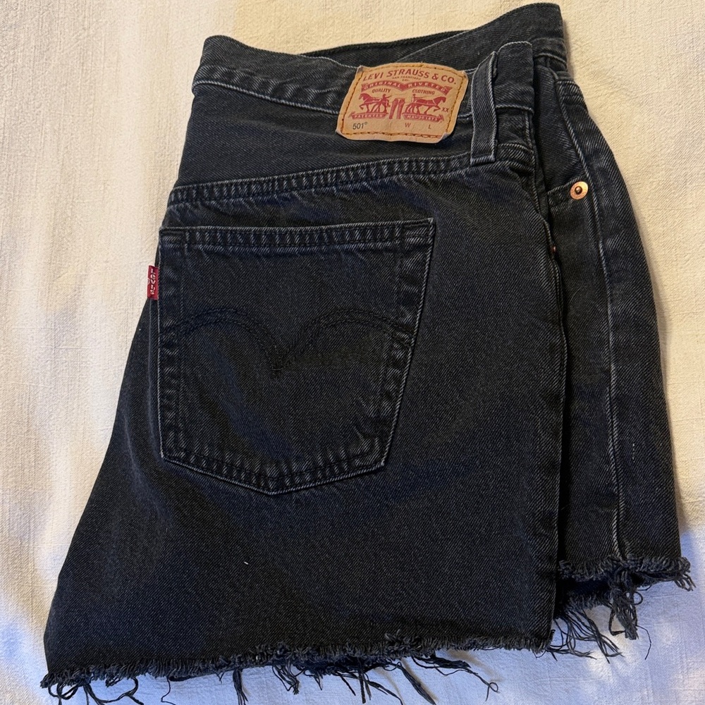 Levi's 501 Black Denim Shorts